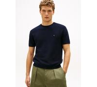 Kurzarmpullover TOMMY HILFIGER "COOL TOUCH STRUCTURE", Herren, Gr. L, desert sky, Strick, Obermaterial: 100% Baumwolle, Rundhals, Pullover, Relaxed Fit, aus Strick (53294411-L) desert sky