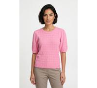 Kurzarmpullover VERO MODA "VMDOFFY STITCH 2/4 O-NECK PULLOVER NOOS", Damen, Gr. S, prism pink detail:melange, Strick, Obermaterial: 94% Polyester, 3% Elasthan, 3% Nylon, meliert, regular fit normal, R