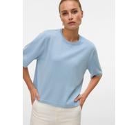 Kurzarmpullover VERO MODA "VMSILJE 2/4 O-NCK OVERSIZE PULL GA NOOS", Damen, Gr. XS, blau (cashmere blau), Strick, Obermaterial: 77% Viskose, 23% Polyester, unifarben, oversize normal, Rundhals, Pullov