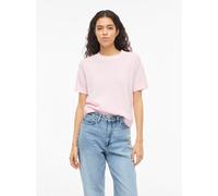 Kurzarmpullover VILA "VILOLLO O-NECK S/S DETAIL KNIT TOP- NOOS", Damen, Gr. XS, cherry blossom, Strick, Obermaterial: 100% Baumwolle, unifarben, regular fit normal, Rundhals, Rippstrickbündchen, Pullo