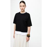 Kurzarmpullover VILA "VIMALU O-NECK 2/4 KNIT TOP-NOOS", Damen, Gr. XS, schwarz beauty, Strick, Obermaterial: 50% Polyester, 30% Viskose, 20% Nylon, unifarben, oversize kurz, Rundhals, Pullover (493580