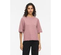 Kurzarmpullover VILA "VINIKOLINA O-NECK 2/4 KNIT TOP - NOOS", Damen, Gr. M, nostalgia rose detail:melange, Strick, Obermaterial: 97% Polyester, 3% Elasthan, meliert, normal normal, Rundhals, Pullover,
