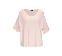 Kurzarmpullover VIVANCE, Damen, Gr. 32/34, rosa (rosé meliert), Strick, Obermaterial: 52% Viskose, 25% Polyester, 23% Polyamid, meliert, figurumspielend hüftlang, V-Ausschnitt, Rollsaum, Pullover, in