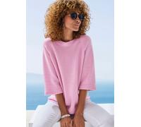 Kurzarmpullover VIVANCE, Damen, Gr. 40/42, rosé, Strick, Obermaterial: 74% Polyacryl, 24% Polyamid, 2% Elasthan, unifarben, figurumspielend hüftlang, Rundhals, Raglanärmel, Pullover (81292209-40) rosé