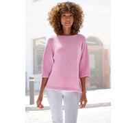 Kurzarmpullover VIVANCE, Damen, Gr. 36/38, rosé, Strick, Obermaterial: 74% Polyacryl, 24% Polyamid, 2% Elasthan, unifarben, figurumspielend hüftlang, Rundhals, Raglanärmel, Pullover (81292209-36) rosé