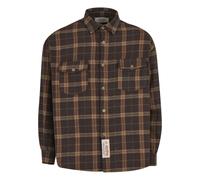 Kurzarmshirt ANOTHER COTTON LAB "Another Cotton Lab Another Flanell Shirt", Damen, Gr. M, braun, 100% Polyester, mehrfarbig, normal, amerikanischer Ausschnitt, Shirts (73329649-M) braun