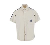 Kurzarmshirt ANOTHER COTTON LAB "Another Cotton Lab Sporty Short Sleeve Shirt", Damen, Gr. M, beige, 100% Polyester, bedruckt, oversize, amerikanischer Ausschnitt, Shirts (88480018-M) beige