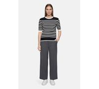 Kurzarmshirt BETTY BARCLAY "Damen kurzarm", Damen, Gr. 36, schwarz-weiß (patch schwarz, beige), Strick, Obermaterial: 55% Viskose, 30% Polyester, 15% Polyamid, Basic, figurumspielend normal, Rundhals,
