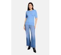 Kurzarmshirt BETTY BARCLAY "Damen kurzarm", Damen, Gr. 42, blau (azurine), Strick, Obermaterial: 55% Viskose, 30% Polyester, 15% Polyamid, Basic, figurumspielend normal, Rundhals, Shirts (98039707-42)