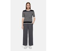 Kurzarmshirt BETTY BARCLAY "Damen kurzarm", Damen, Gr. 42, schwarz-weiß (patch schwarz, beige), Strick, Obermaterial: 55% Viskose, 30% Polyester, 15% Polyamid, Basic, figurumspielend normal, Rundhals,
