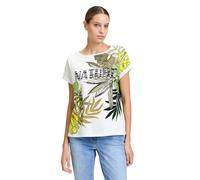 Kurzarmshirt BETTY BARCLAY "Betty Barclay Halbarm-Shirt mit Ärmelaufschlag", Damen, Gr. 44, grün (weiß, grün), Jersey, Obermaterial: 100% Baumwolle., casual, loose fit normal, U-Boot-Ausschnitt, Kurza