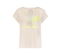 Kurzarmshirt BETTY BARCLAY "Damen mit Aufdruck", Damen, Gr. 36, beige (patch beige, grün), Sweatware, Obermaterial: 55% Viskose, 39% Polyester, 6% Elasthan, loose fit normal, U-Boot-Ausschnitt, Shirts