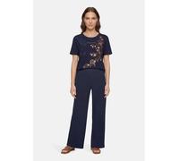 Kurzarmshirt BETTY BARCLAY "Damen mit Aufdruck", Damen, Gr. 36, patch dunkelblau, braun, Jersey, Obermaterial: 95% Baumwolle, 5% Elasthan, loose fit normal, Rundhals, Shirts (86533131-36) patch dunkel