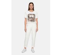 Basic Shirt mit Aufdruck Patch Cream/Brown 36