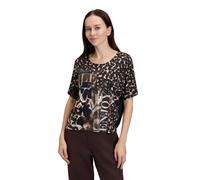 Kurzarmshirt BETTY BARCLAY "Damen mit Aufdruck", Damen, Gr. 38, braun (braun, beige), Jersey, Obermaterial: 95% Viskose, 5% Elasthan, gerade normal, Rundhals, Shirts (39961201-38) braun, beige