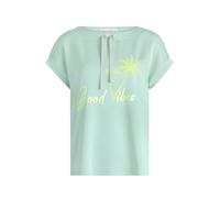 Kurzarmshirt BETTY BARCLAY "Damen mit Aufdruck", Damen, Gr. 38, grün (patch mint, grün), Sweatware, Obermaterial: 55% Viskose, 39% Polyester, 6% Elasthan, loose fit normal, U-Boot-Ausschnitt, Shirts (