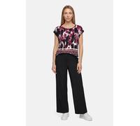 Kurzarmshirt BETTY BARCLAY "Damen mit Aufdruck", Damen, Gr. 38, rosa (schwarz, dunkelrot), Jersey, Obermaterial: 95% Viskose, 5% Elasthan, loose fit normal, U-Boot-Ausschnitt, Shirts (91814942-38) sch