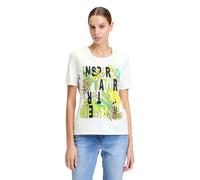 Kurzarmshirt BETTY BARCLAY "Damen mit Aufdruck", Damen, Gr. 38, weiß (patch weiß, grün), Jersey, Obermaterial: 95% Baumwolle, 5% Elasthan, tailliert normal, Rundhals, Shirts, Glitzersteine (63393860-3