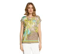 Kurzarmshirt BETTY BARCLAY "Damen mit Aufdruck", Damen, Gr. 40, beige, gelb, Jersey, Obermaterial: 95% Viskose, 5% Elasthan, loose fit normal, U-Boot-Ausschnitt, Shirts (96521514-40) beige, gelb