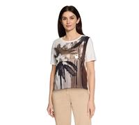 Kurzarmshirt BETTY BARCLAY "Damen mit Aufdruck", Damen, Gr. 40, patch cream, schwarz, Jersey, Obermaterial: 100% Baumwolle, gerade normal, Rundhals, Shirts (36310851-40) patch cream, schwarz
