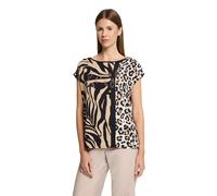 Betty Barclay Damen Casual-Shirt mit Aufdruck 40, Schwarz/Braun