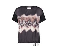 Kurzarmshirt BETTY BARCLAY "Damen mit Aufdruck", Damen, Gr. 44, patch schwarz, braun, Jersey, Obermaterial: 95% Viskose, 5% Elasthan, figurumspielend normal, U-Boot-Ausschnitt, Shirts (47295413-44) pa