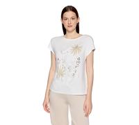 Kurzarmshirt BETTY BARCLAY "Damen mit Aufdruck", Damen, Gr. 44, patch cream, beige, Jersey, Obermaterial: 92% Viskose, 8% Elasthan, loose fit normal, U-Boot-Ausschnitt, Shirts (54177755-44) patch crea