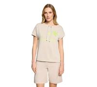 Kurzarmshirt BETTY BARCLAY "Damen mit Aufdruck", Damen, Gr. 46, beige (patch beige, grün), Sweatware, Obermaterial: 55% Viskose, 39% Polyester, 6% Elasthan, loose fit normal, U-Boot-Ausschnitt, Shirts