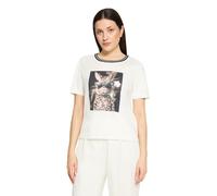 Kurzarmshirt BETTY BARCLAY "Damen mit Aufdruck", Damen, Gr. 46, patch cream, braun, Jersey, Obermaterial: 100% Baumwolle, gerade normal, Rundhals, Shirts (51764713-46) patch cream, braun