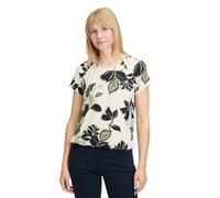Kurzarmshirt BETTY BARCLAY "Damen mit Gummizug", Damen, Gr. 36, beige (beige, dunkelblau), Jersey, Obermaterial: 95% Viskose, 5% Elasthan, Basic, figurumspielend normal, Rundhals, Shirts (96738528-36)