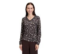 Kurzarmshirt BETTY BARCLAY "Damen mit Gummizug", Damen, Gr. 40, braun (braun, beige), Jersey, Obermaterial: 50% Modal, 50% Baumwolle, figurumspielend normal, V-Ausschnitt, Shirts (40970024-40) braun,