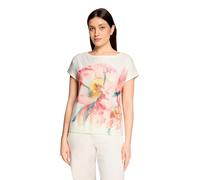 Kurzarmshirt BETTY BARCLAY "Damen mit Gummizug", Damen, Gr. 40, patch cream, rosé, Jersey, Obermaterial: 100% Polyester. Futter: 50% Baumwolle, 50% Modal, loose fit normal, U-Boot-Ausschnitt, Shirts (