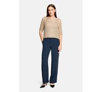 Kurzarmshirt BETTY BARCLAY "Damen mit Lochmuster", Damen, Gr. 48, beige, Strick, Obermaterial: 59% Viskose, 26% Polyester, 15% Polyester, loose fit normal, Rundhals, Shirts (86224563-48) beige