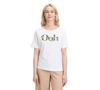 Kurzarmshirt BETTY BARCLAY "Damen mit Placement", Damen, Gr. 36, beige (weiß, beige), Jersey, Obermaterial: 100% Baumwolle, figurumspielend normal, Rundhals, Shirts, Placement (77324041-36) weiß, beig