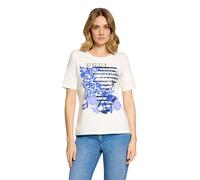 Kurzarmshirt BETTY BARCLAY "Damen mit Placement", Damen, Gr. 36, patch cream, blau, Jersey, Obermaterial: 95% Baumwolle, 5% Elasthan, tailliert normal, Rundhals, Shirts (69241500-36) patch cream, blau