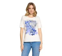 Kurzarmshirt BETTY BARCLAY "Damen mit Placement", Damen, Gr. 38, patch cream, blau, Jersey, Obermaterial: 95% Baumwolle, 5% Elasthan, tailliert normal, Rundhals, Shirts (69241500-38) patch cream, blau