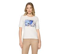 Kurzarmshirt BETTY BARCLAY "Damen mit Placement", Damen, Gr. 42, patch cream, blau, Jersey, Obermaterial: 95% Baumwolle, 5% Elasthan, tailliert normal, Rundhals, Shirts (37178366-42) patch cream, blau