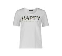 Kurzarmshirt BETTY BARCLAY "Damen mit Placement", Damen, Gr. 42, weiß (patch weiß, dunkelblau), Jersey, Obermaterial: 95% Baumwolle, 5% Elasthan, Basic, figurumspielend normal, Rundhals, Shirts (12528