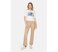 Kurzarmshirt BETTY BARCLAY "Damen mit Placement", Damen, Gr. 44, patch cream, blau, Jersey, Obermaterial: 95% Baumwolle, 5% Elasthan, tailliert normal, Rundhals, Shirts (37178366-44) patch cream, blau