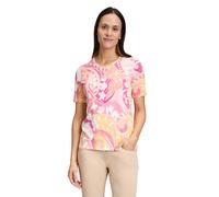 Kurzarmshirt BETTY BARCLAY "Damen mit Print", Damen, Gr. 36, gelb (rosé, gelb), Jersey, Obermaterial: 95% Baumwolle, 5% Elasthan, tailliert normal, Rundhals, Shirts, Druck (40719100-36) rosé, gelb