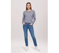 Kurzarmshirt BETTY BARCLAY "Damen mit Print", Damen, Gr. 38, blau (blau, beige), Jersey, Obermaterial: 95% Viskose, 5% Elasthan, figurumspielend normal, Rundhals, Shirts (25991648-38) blau, beige