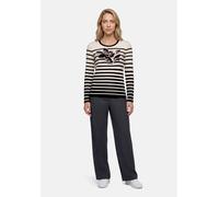 Kurzarmshirt BETTY BARCLAY "Damen mit Print", Damen, Gr. 48, schwarz-weiß (beige, schwarz), Jersey, Obermaterial: 95% Viskose, 5% Elasthan, tailliert normal, Rundhals, Shirts (18749730-48) beige, schw