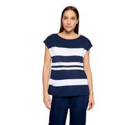 Kurzarmshirt BETTY BARCLAY "Damen mit Ringel", Damen, Gr. 40, blau (dunkelblau, weiß), Jersey, Obermaterial: 100% Baumwolle, gerade normal, Rundhals, Shirts (96394665-40) dunkelblau, weiß
