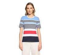 Kurzarmshirt BETTY BARCLAY "Damen mit Ringel", Damen, Gr. 46, bunt (blau, rot), Jersey, Obermaterial: 95% Baumwolle, 5% Elasthan, tailliert normal, Rundhals, Shirts (91519437-46) blau, rot
