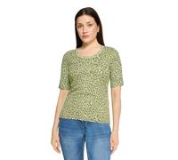 Kurzarmshirt BETTY BARCLAY "Damen mit Rippenstruktur", Damen, Gr. 42, khaki, grün, Rippware, Obermaterial: 95% Baumwolle, 5% Elasthan, figurumspielend normal, Rundhals, Shirts (59822241-42) khaki, grü