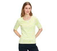 Betty Barclay Damen Basic Shirt mit Rippenstruktur Cream/Green,48