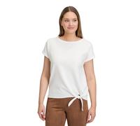 Kurzarmshirt BETTY BARCLAY "Damen mit Schleifenknoten", Damen, Gr. 36, weiß (rohweiß), Sweatware, Obermaterial: 63% Baumwolle, 33% Polyester, 4% Elasthan, loose fit normal, U-Boot-Ausschnitt, Shirts (