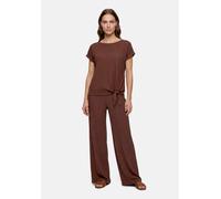 Kurzarmshirt BETTY BARCLAY "Damen mit Schleifenknoten", Damen, Gr. 40, braun (light maroon), Obermaterial: 99% Polyester, 1% Elasthan, loose fit normal, U-Boot-Ausschnitt, Shirts (13663044-40) light m