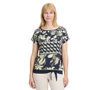 Kurzarmshirt BETTY BARCLAY "Damen mit Schleifenknoten", Damen, Gr. 42, bunt (dunkelblau, grün), Jersey, Obermaterial: 95% Viskose, 5% Elasthan, figurumspielend normal, U-Boot-Ausschnitt, Shirts (41861