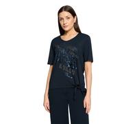 Kurzarmshirt BETTY BARCLAY "Damen mit Schleifenknoten", Damen, Gr. 44, dunkelblau, Jersey, Obermaterial: 50% Baumwolle, 50% Modal, figurumspielend normal, V-Ausschnitt, Shirts (94993635-44) dunkelblau